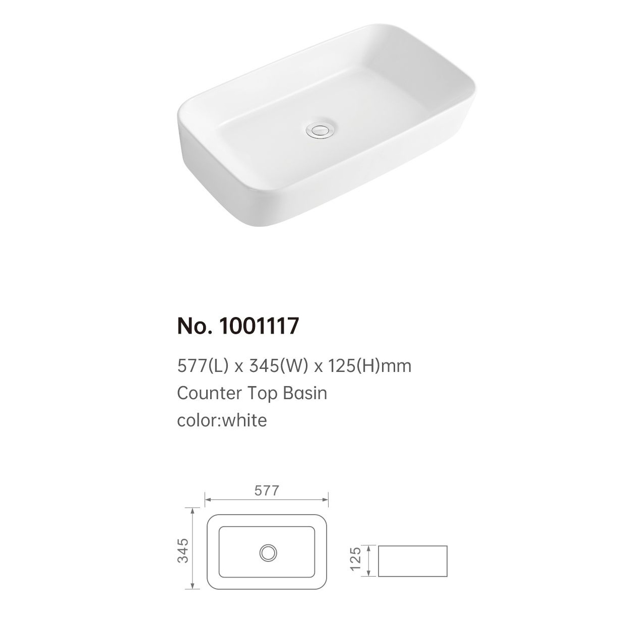 1001117 COUNTER TOP WASH BASIN